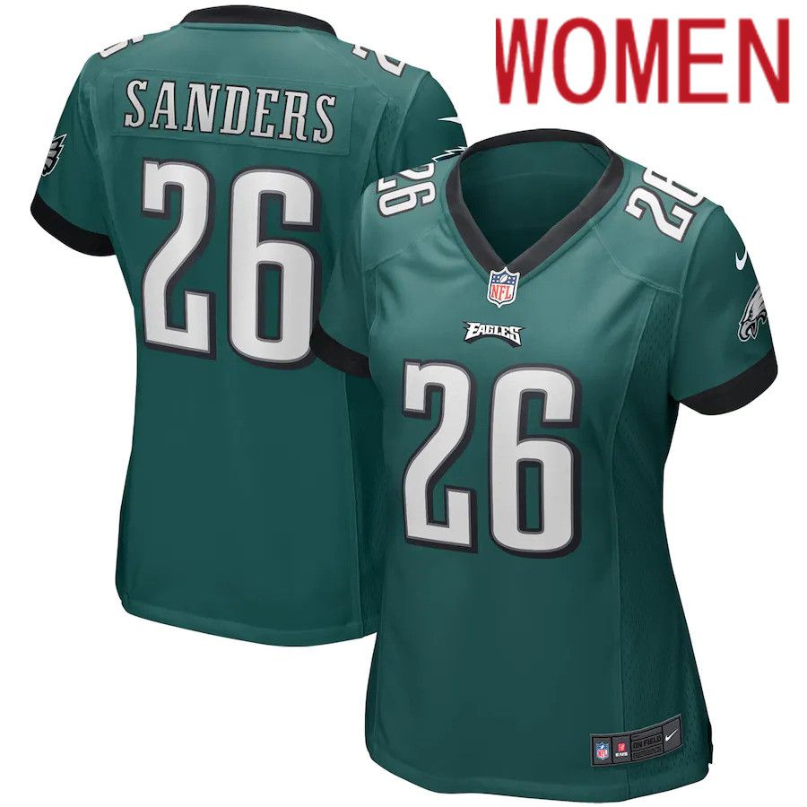 Women Philadelphia Eagles #26 Miles Sanders Nike Midnight Green Game NFL Jersey